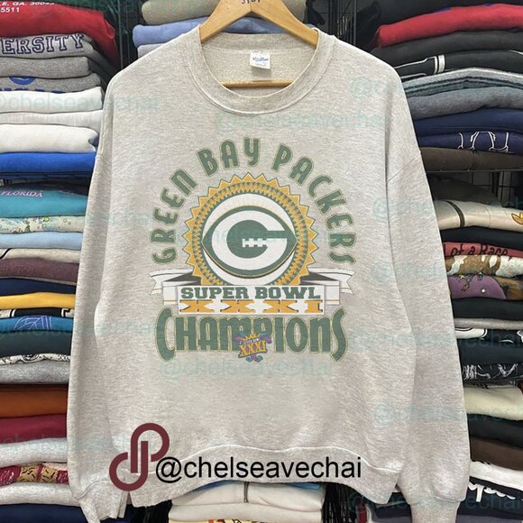 Vintage Green Bay Packers Sweatshirt, NFL Green Bay Packers Football Shirt Tee - Picture 1 of 2